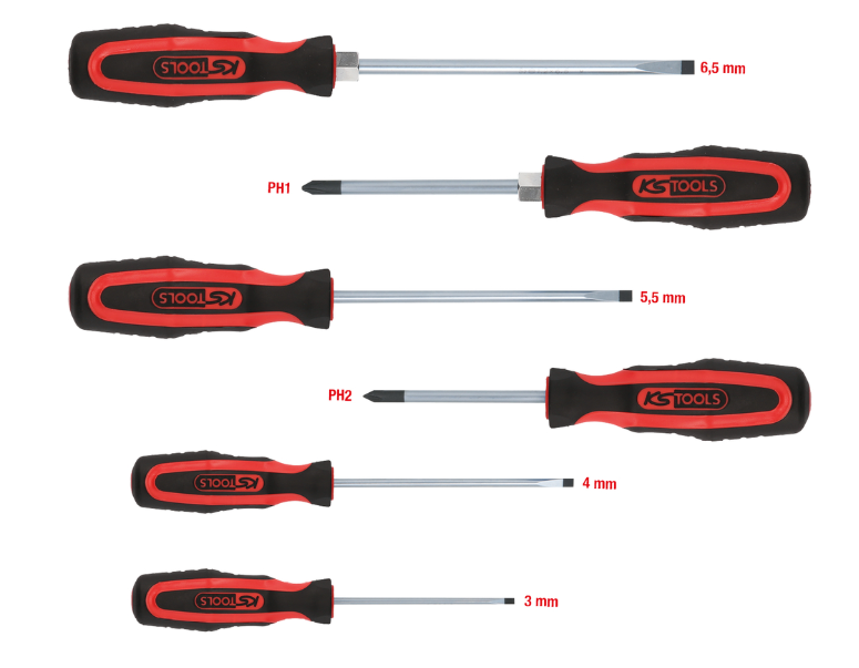 Set de șurubelnițe Philips cu cap plat ERGOTORQUEplus, format din 6 piese
