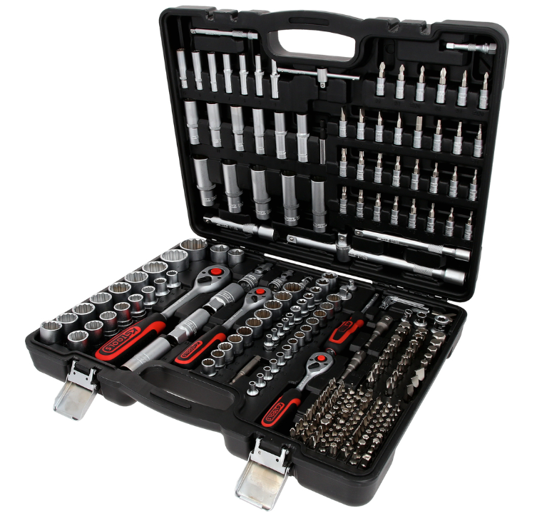 Set de chei tubulare 1/4" + 3/8" + 1/2", 255 buc.