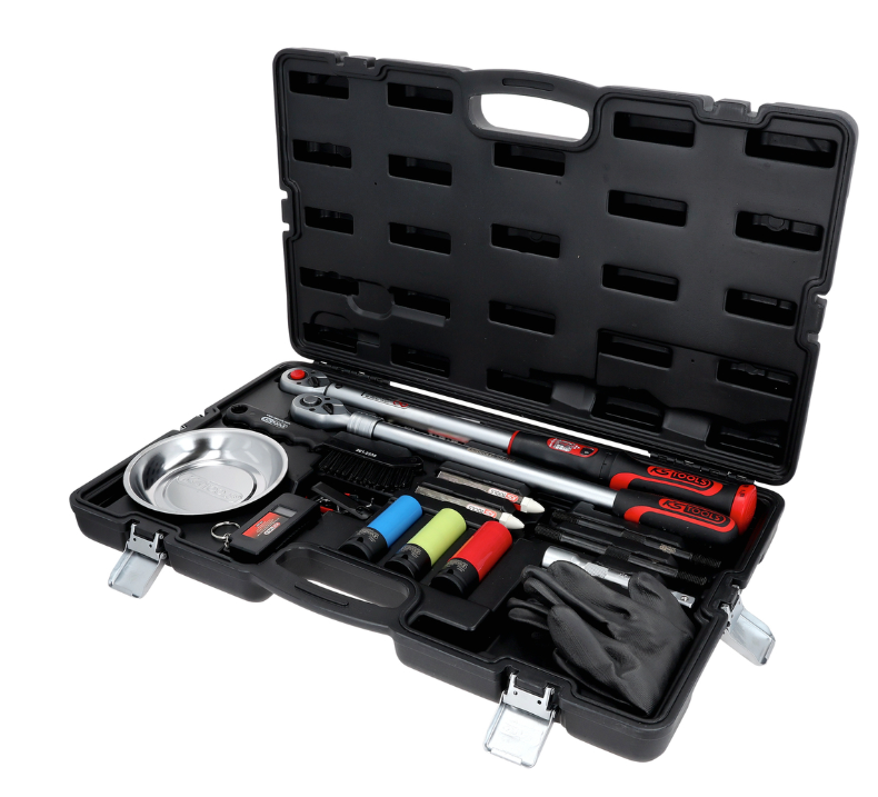Kit de înlocuire roți MASTER cu clichet și cheie dinamometrică INFINITOOL de 1/2", 20-200 Nm, 18 piese.