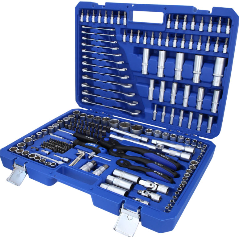 Set chei tubulare, 216 buc., 1/4", 3/8", 1/2"